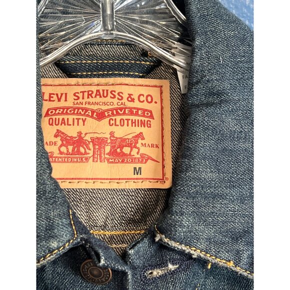 Levis Mens Denim Trucker Jacket Medium Classic - Picture 3 of 9